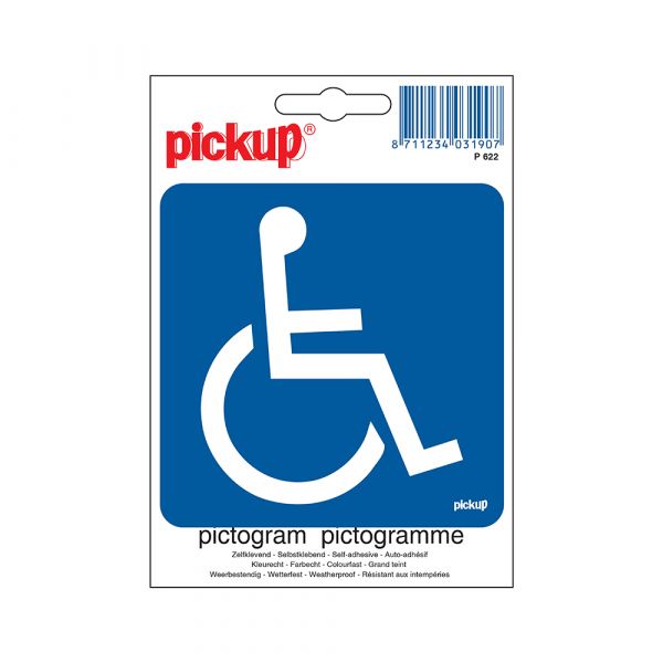 Autocollant accessible pour le fauteuil roulant - 100x100 mm.