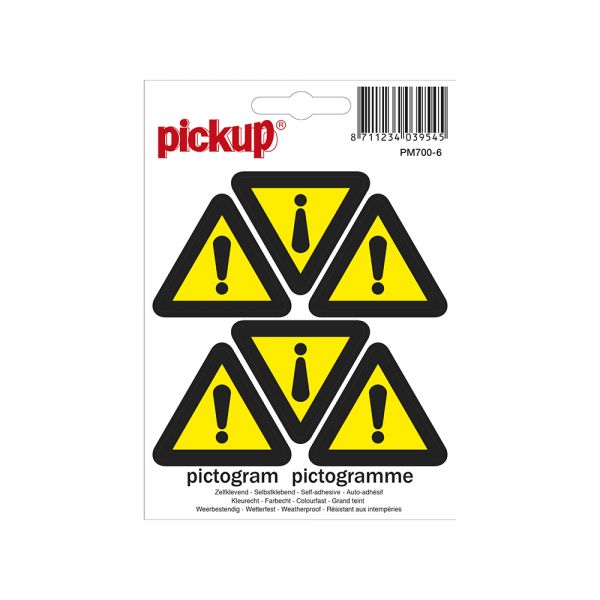 Danger des autocollants - Triangle 45 mm 6 pièces.