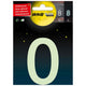 Glow in the Dark Number 0 - 75 mm-Adhésive.