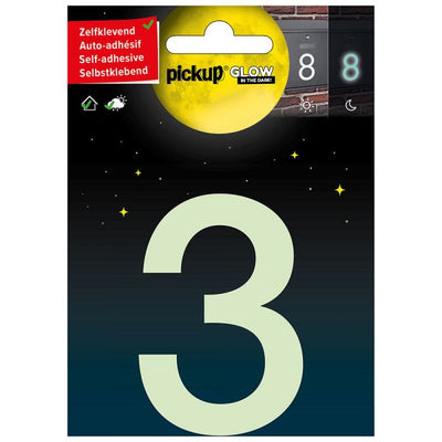 Glow in the Dark Number 3 - 75 mm-Adhésive.