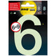 Glow in the Dark Number 6 = 9 - 100 mm auto-adhésif.
