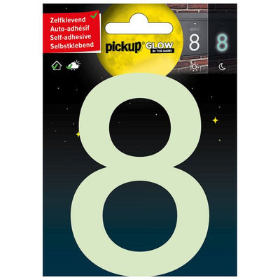 Glow in the Dark Number 8 - 100 mm auto-adhésif.