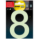 Glow in the Dark Number 8 - 100 mm auto-adhésif.