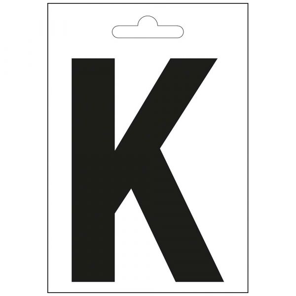 Lettre nautique K noir 100 mm.