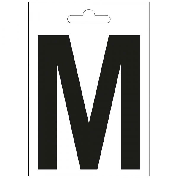 Lettre nautique m noir 100 mm.