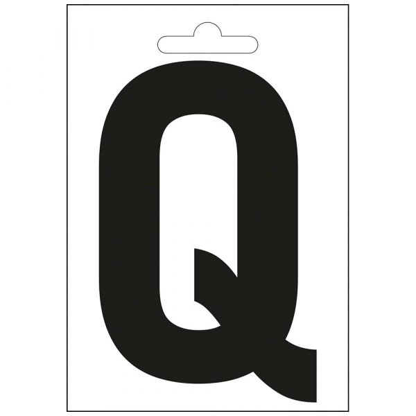 Lettre nautique Q noir 100 mm.