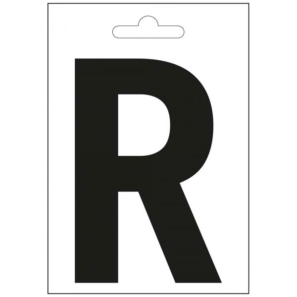 Lettre nautique r noir 100 mm.