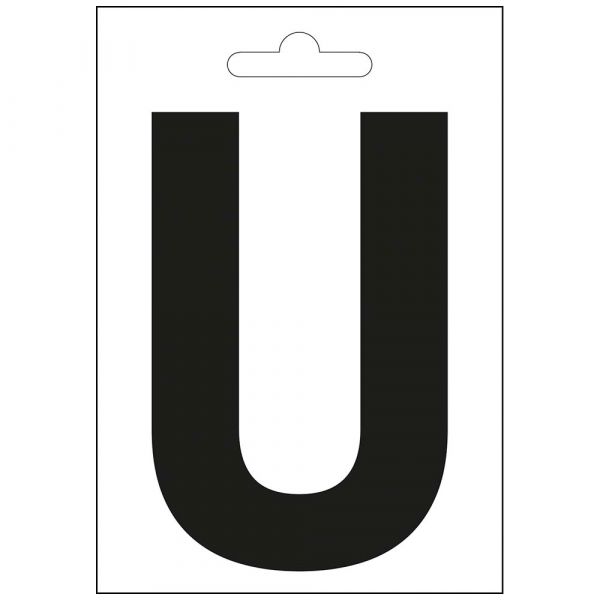 Lettre nautique U noir 100 mm.