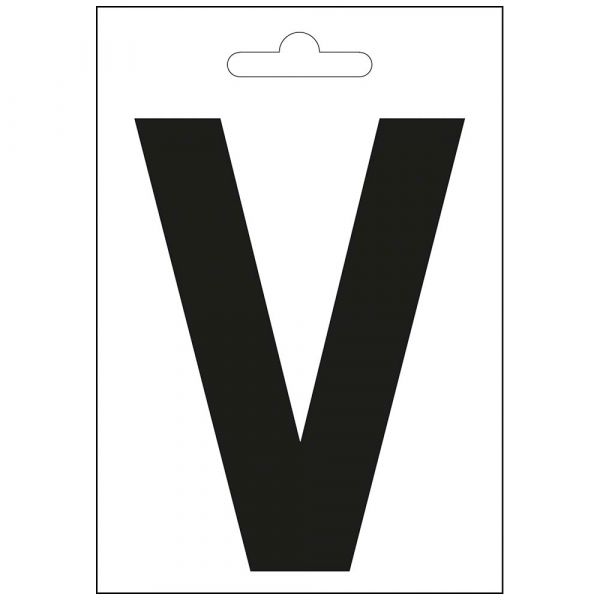 Lettre nautique V noir 100 mm.
