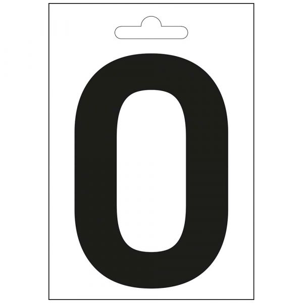 Numéro nautique 0 noir 100 mm.