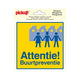 Attention des autocollants Prévention du quartier - 150x150 mm.
