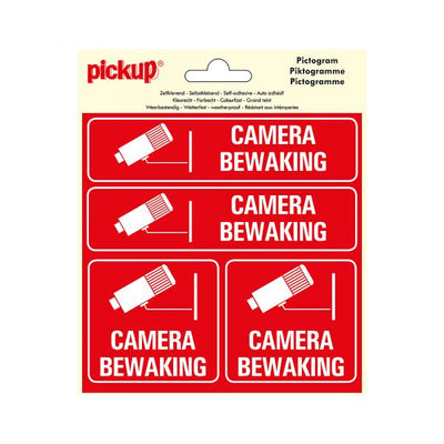 Surveillance de la caméra des autocollants - 150x150 mm 4 pièces.