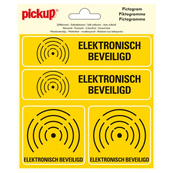 Autocollant sécurisé électroniquement - 150x150 mm 4 pièces.
