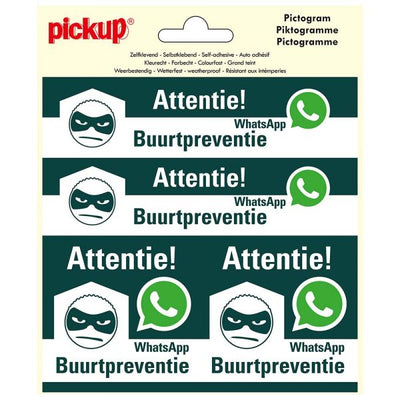 Autocollant Prévention du quartier WhatsApp - 150x150 mm 4 pièces.