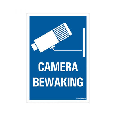 Plaque de surveillance de la caméra Bleu - 230x330 mm.