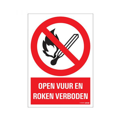 Assiette ouverte Feu et fume interdit - 230x330 mm.