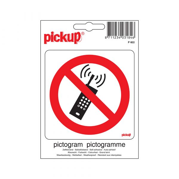 Autocollant interdit pour MOB. Téléphones - 100x100 mm.