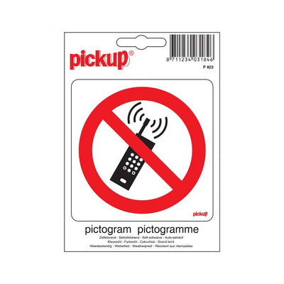 Autocollant interdit pour MOB. Téléphones - 100x100 mm.