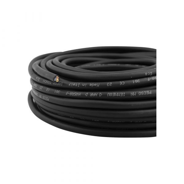 Câble néoprène 3x1,0 noir 20 mètres.