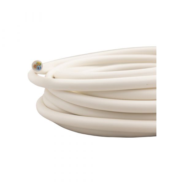 Câble ménage 3x1,0 blanc 5 mètres.