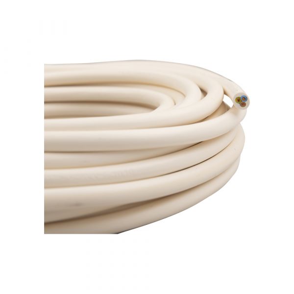 Câble ménage 3x1,0 blanc 10 mètres.