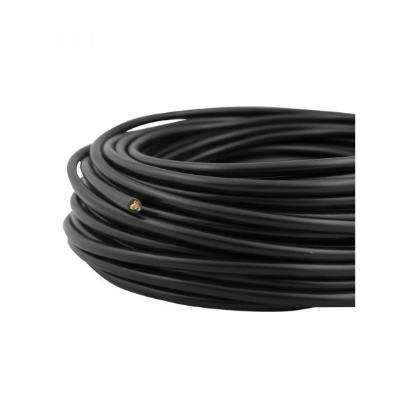 Câble ménage 3x1,0 noir 25 mètres.