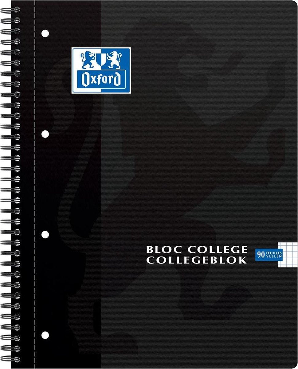 Bloc de conférence Oxford - a4 - diamant 5 mm - 90 feuilles - noir