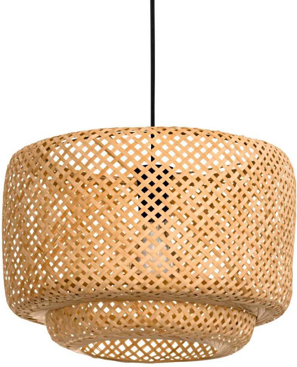 Lampe à suspension Eglo hettonle - e27 - ø 42 cm - bois noir