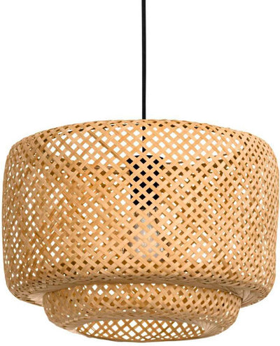 Lampe à suspension Eglo hettonle - e27 - ø 42 cm - bois noir