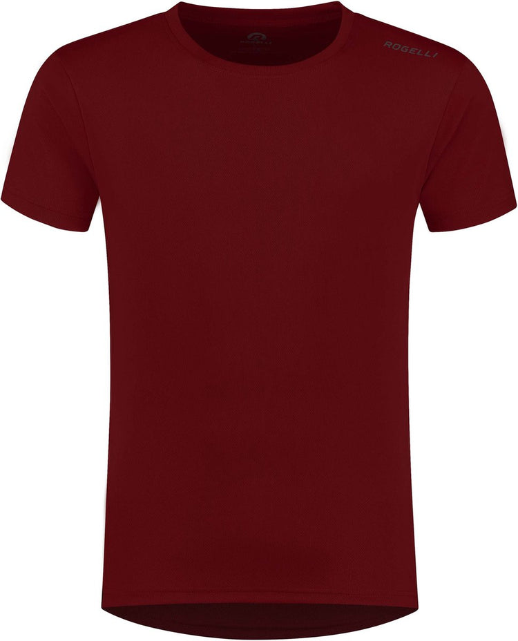 Rogelli promo chemise de running homme - manches courtes - bordeaux - xxl