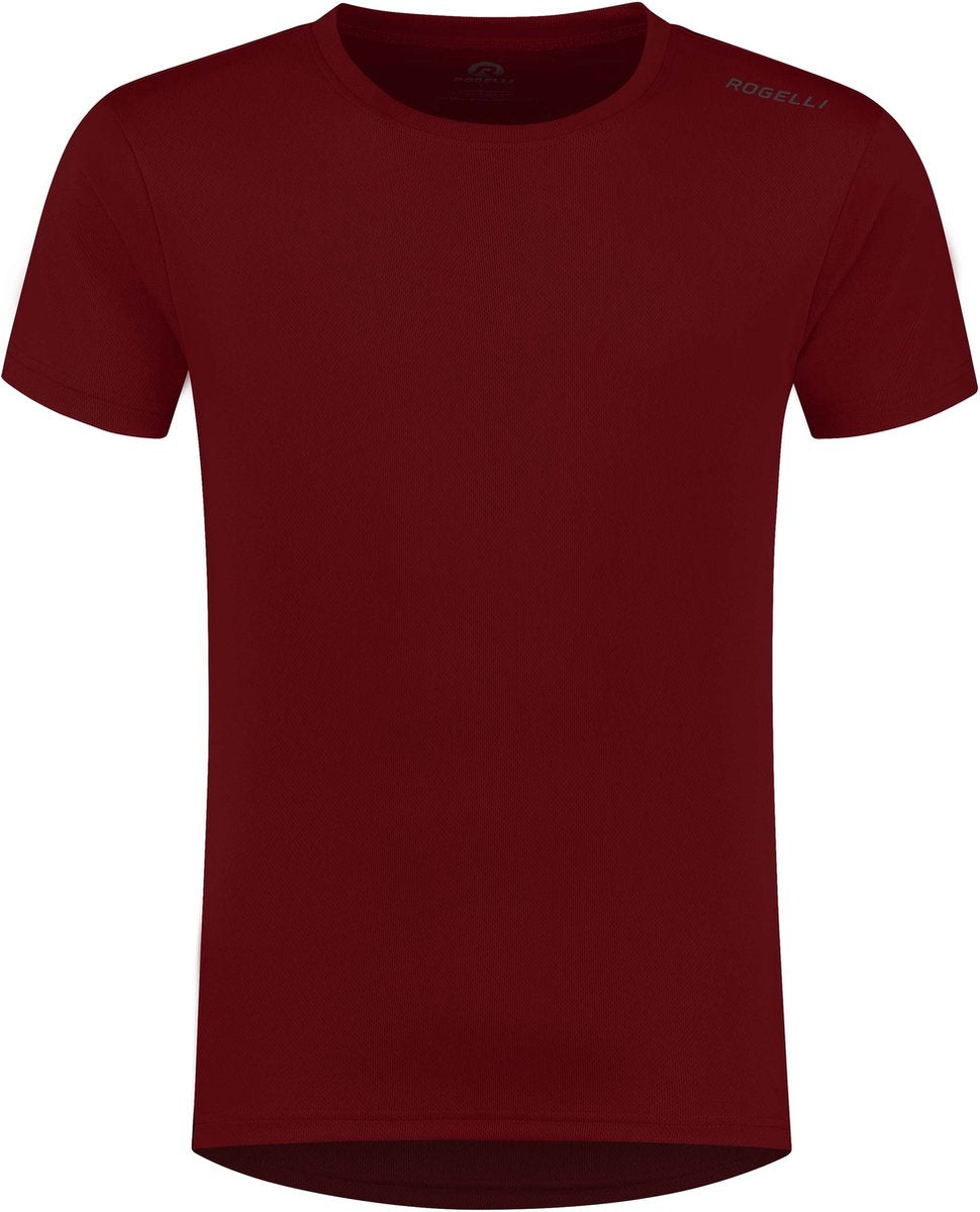 Rogelli promo chemise de running homme - manches courtes - bordeaux - m