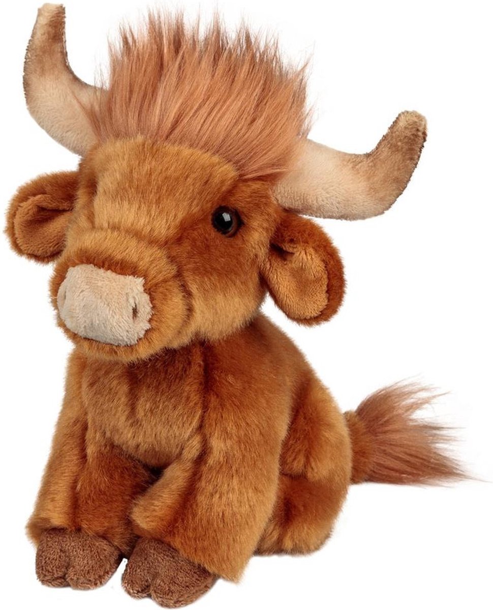 Animigos peluche peluche vache highlander écossaise 15 cm - jouets animaux de la ferme peluches