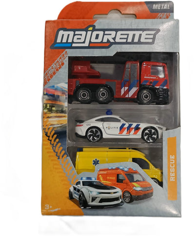 Majorette - véhicules jouets sos - pompiers - police - ambulance - 7,5cm