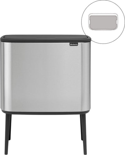 Poubelle Brabantia bo touch bin - 36 litres - 1 compartiment - acier mat résistant aux empreintes digitales