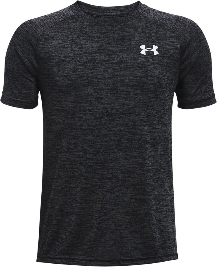 Under armour ua tech 2.0 ss-blk chemise de sport pour garçons - noir - blanc