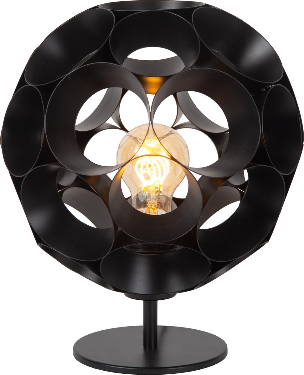 Lucide hannelore - lampe de table - ø 25 cm - 1xe27 - noir