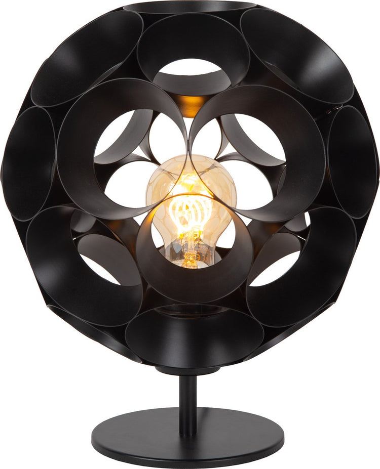 Lucide hannelore - lampe de table - ø 25 cm - 1xe27 - noir