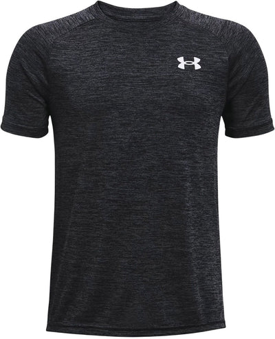 Under armour ua tech 2.0 ss-blk chemise de sport pour garçons - noir - blanc