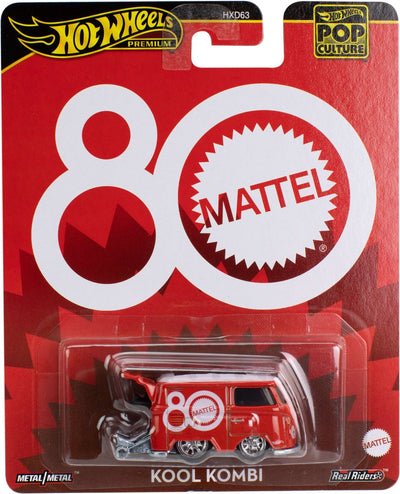 Mattel hotwheels jbl68, kool kombi, voiture, 3 ans, métal, plastique, rouge, blanc
