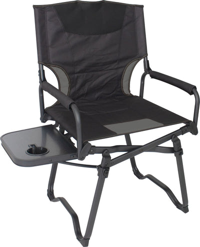 Eurotrail chaise de camping chaise pliante sisteron, avec table d'appoint et porte-gobelet, noir gris