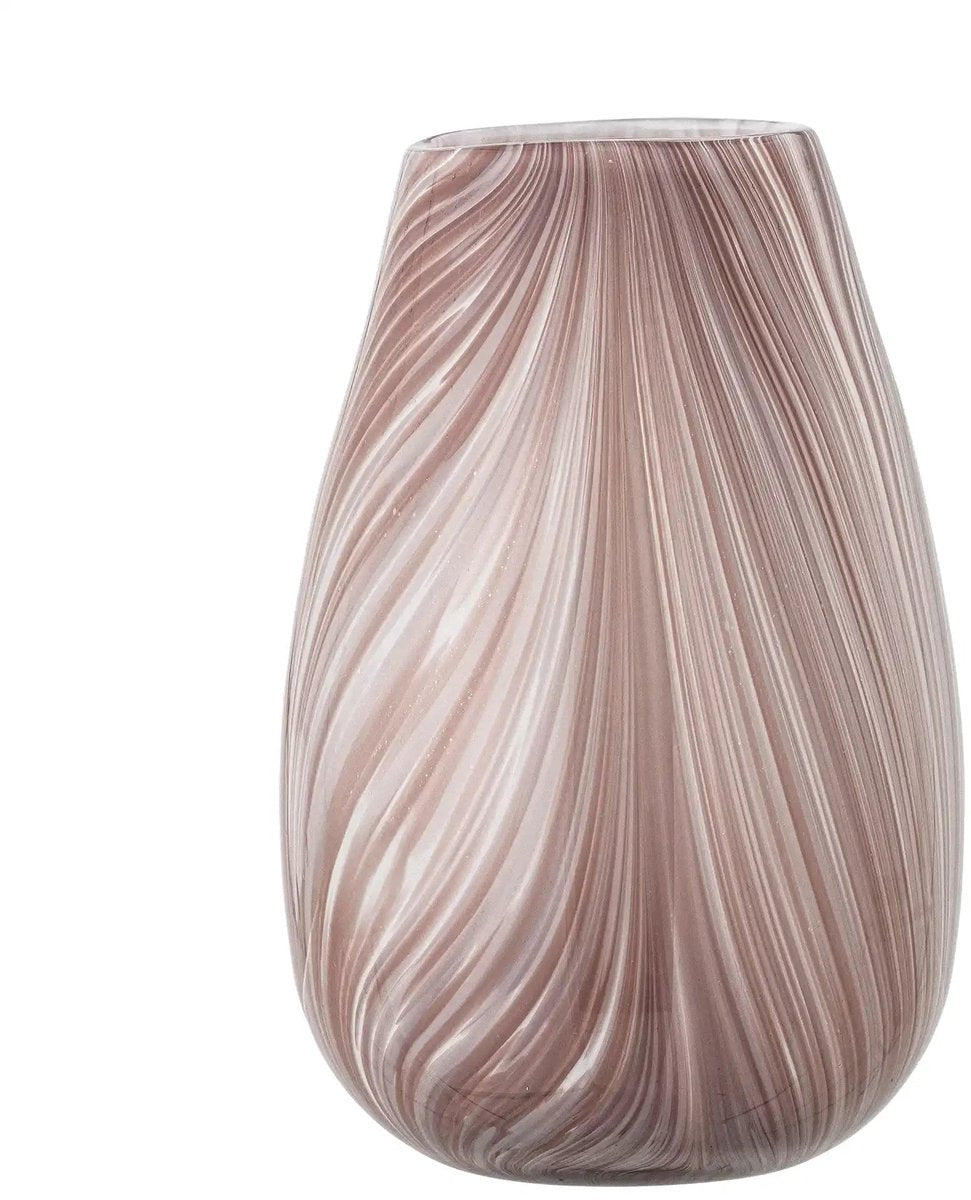 Bloomingville vase verre rose ennis 22cm