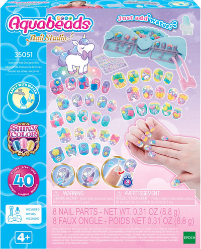 Aquabeads Nail Studio Licorne - Set de manucure pour enfants - à partir de 4 ans