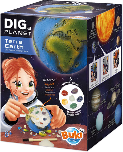 Buki France Buki - creuser des pierres sur la lune - set à creuser - jouets éducatifs - découvrir et collectionner des pierres.