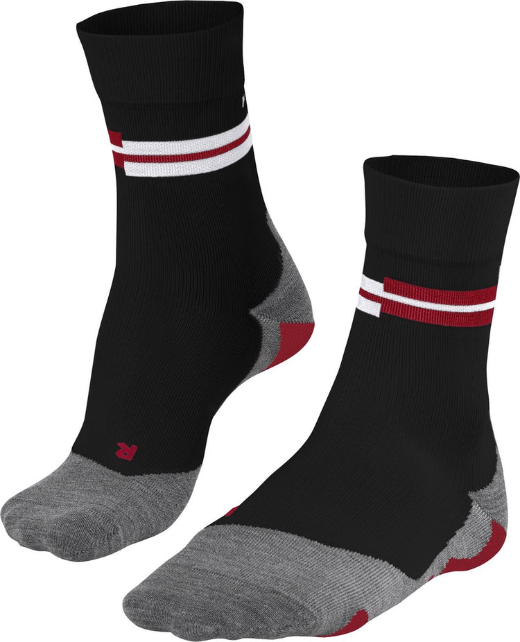 Falke ru5 chaussettes de course anti ampoules, rembourrage ultra léger chaussettes de sport en fil fonctionnel hommes noir - taille 44-45