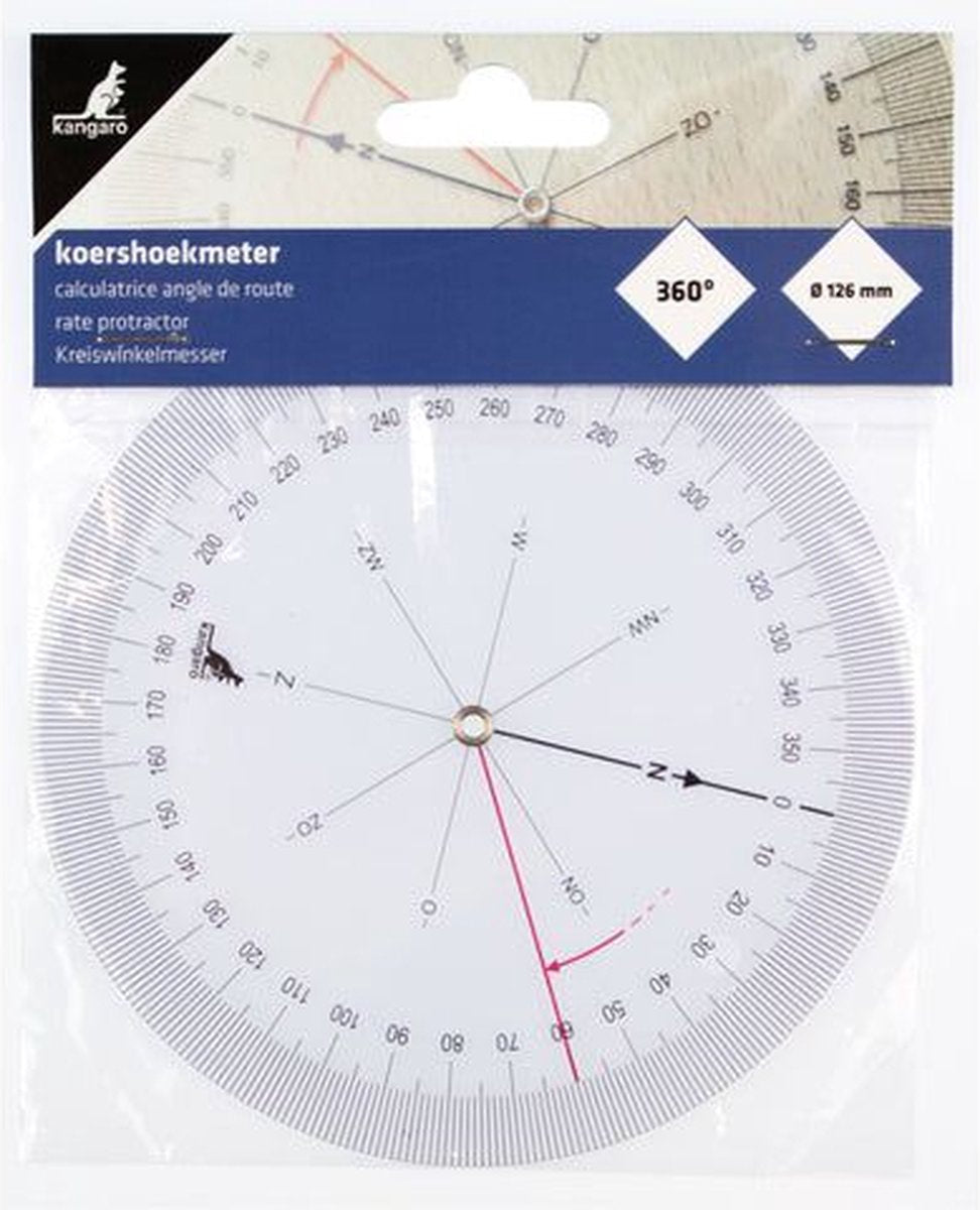 Jauge d'angle de cap Kangaro plastique 126mm transparent | 10 pièces