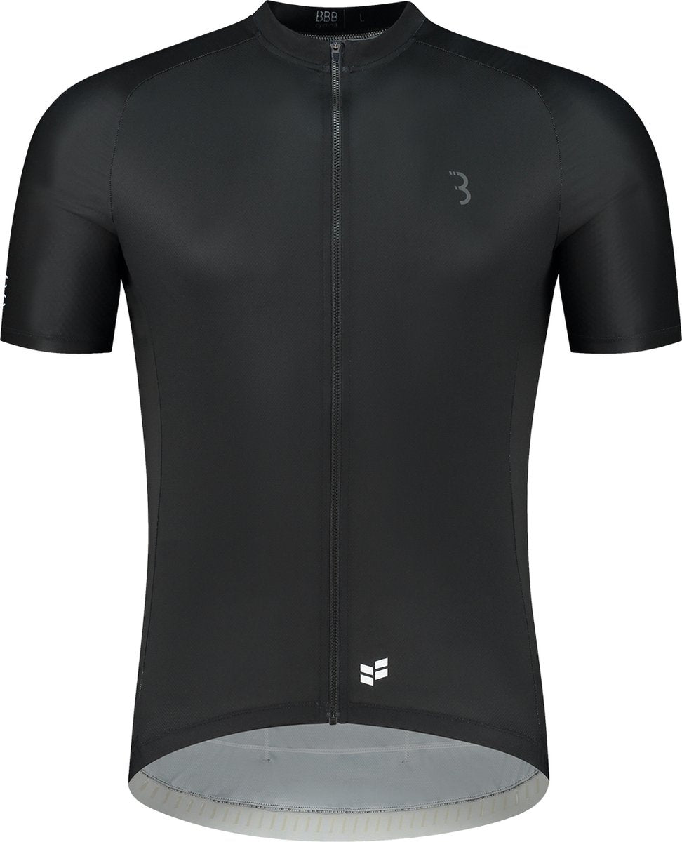 Bbb cycling confortfit r - chemise de cyclisme durable à manches courtes pour hommes - 15-25 °c - chemise respirante VTT et cyclisme - 3 poches arrière - noir