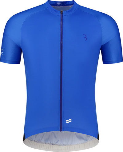 Bbb cycling confortfit r - chemise de cyclisme durable à manches courtes pour hommes - 15-25 °c - chemise de VTT et de cyclisme respirante - 3 poches arrière - bleu