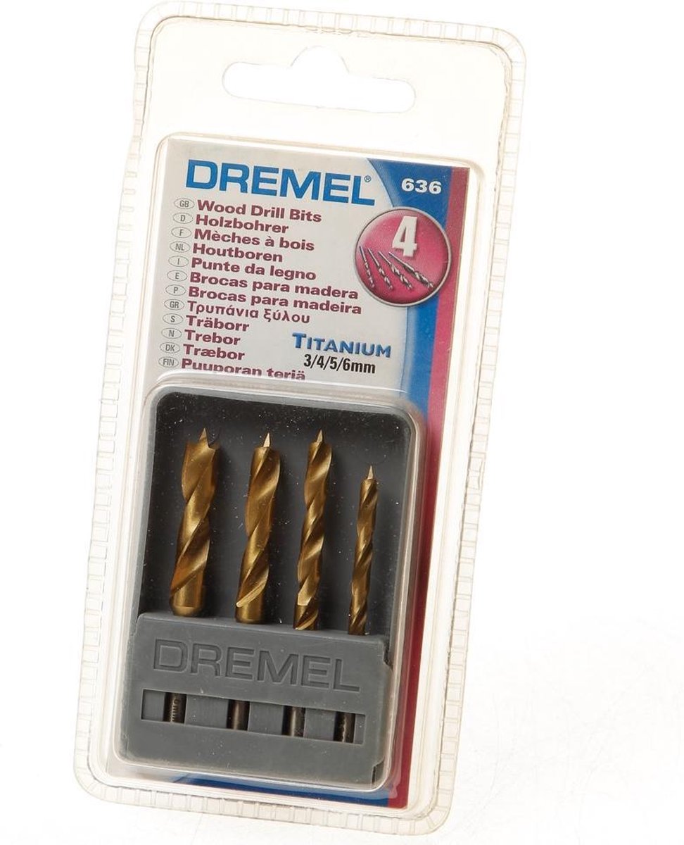 Jeu de forets à bois Dremel - 4 pièces (636)