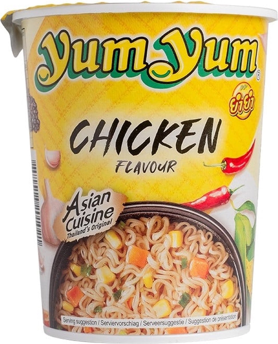Yum miam nouilles instantanées poulet - 12 x 70gr - pack économique