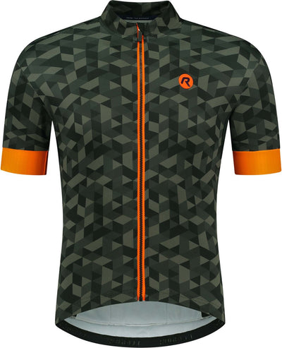 Rogelli rubik maillot de cyclisme - manches courtes - homme - vert, orange - taille s